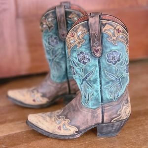 Dan Post Vintage Leather Bluebird Boots Size 7
